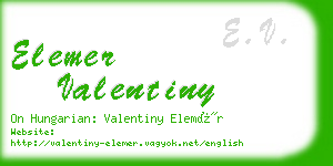 elemer valentiny business card
